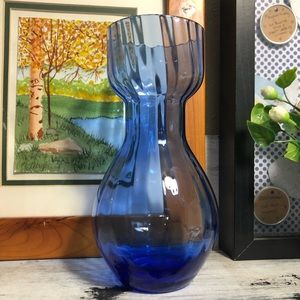 Swirled Blue Glass Vase